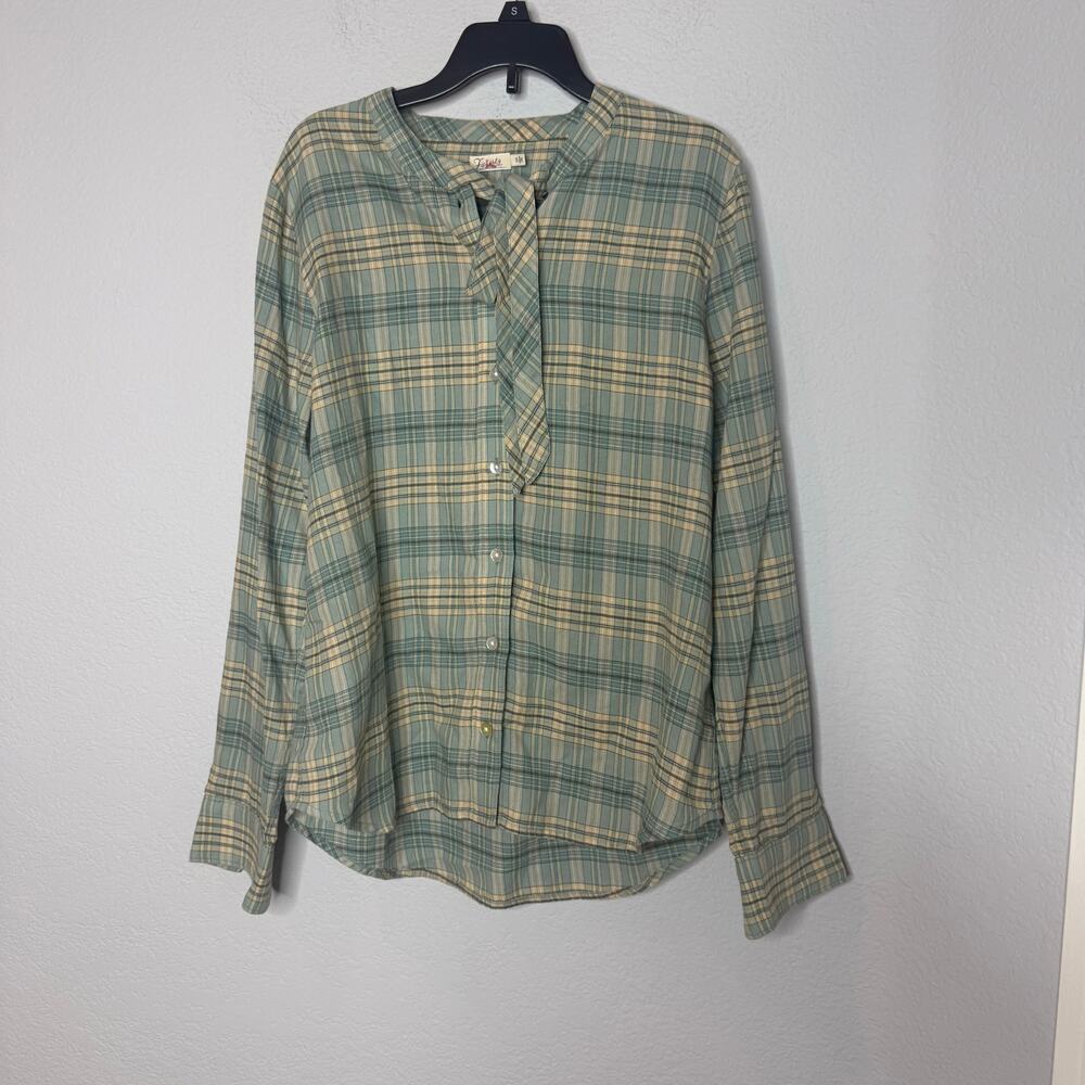 FAHERTY BRAND Daphne Top Sage Ellicott Plaid - Picture 2 of 5